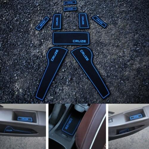 Car Door Groove Mat Accessories Anti-slip Cup Mat Rubber Rugs Slot Hole Pad Interior Car-styling for Chevrolet Cruze 2009-2015