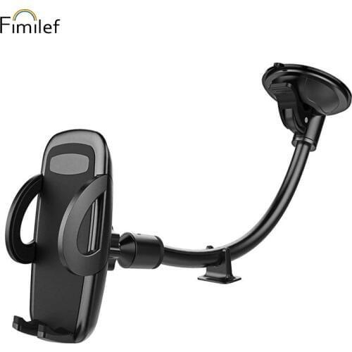 Fimilef Mobile Phone Stand Car Windshield Long Arm Mount Phone Holder 360 Degree Universal Mobile Phone Holder GPS For sumsung