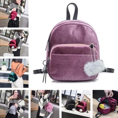 Velvet Backpack 2021 New Fashion Solid Color Womens Bag High Quality Small Fresh Exquisite Woman Bags Mochilas Mujer Gold