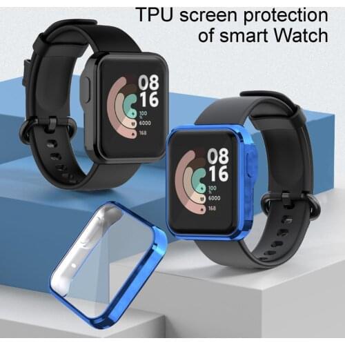 TPU Anti-fall Dustproof Full-Screen Protection Smart Watch Case Protective Cover Shell for Xiaomi Mi Watch Lite Redmi