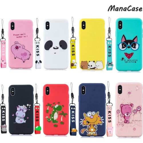 Cute Fashion Simple Panda Lanyard Animal Phone Case For Huawei P10 20 30 Pro Lite Mate 10 20 Lite Y6 Y7 Y9 P40 P40 PRO