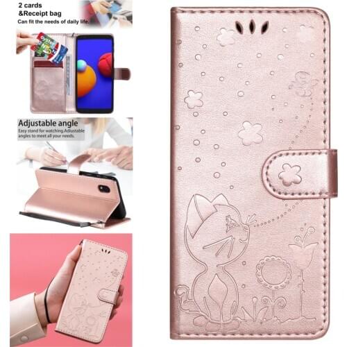 Newest Phone Book Shell Case For Samsung A01 EU Geometric PU Leather Flip Pouch Back Cover Galaxy armor A01 Core US version Casa