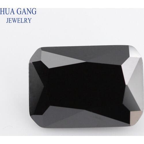 Black Octangle Shape Cut Loose Glass Beads Synthetic Gems For Jewelry Size 3x5~13x18m Free Shipping