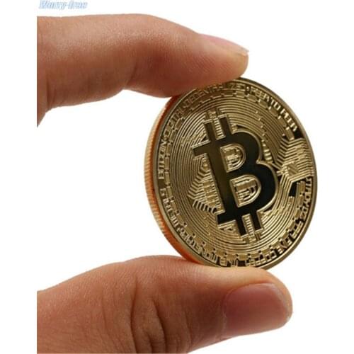 Gold Silver Plated Bitcoin Collectible BTC Coin Pirate Treasure Props Toys For Halloween Party