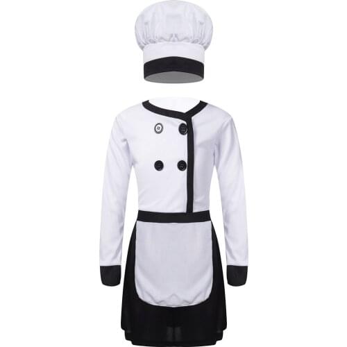 Child Kids Kitchen Cooking Uniform Outfits Baking Painting Training Wear Boys Girls Halloween Costumes Sets with Apron and Chef