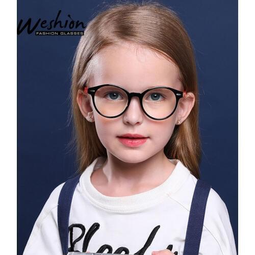 Kids Blue Light Blocking Glasses Round Rivet Optic Lenses Prescription TR90 Frame Optic Astigmatic UV400 3-10 Years Old