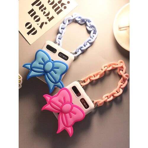 For Samsung f7070 phone case zflip folding screen phone case Korean bow light luxury rope female 5g tide caver