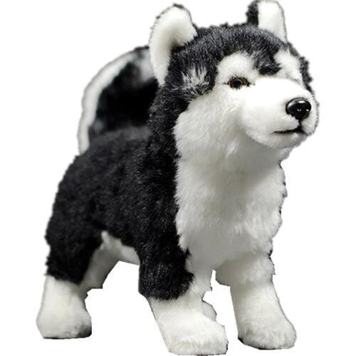 Fancytrader 11'' Fluffy Realistic Simulation Alaskan Malamute Dog Toy Doll Home Decoration Doll for Kids Photograph Prop 28x25cm