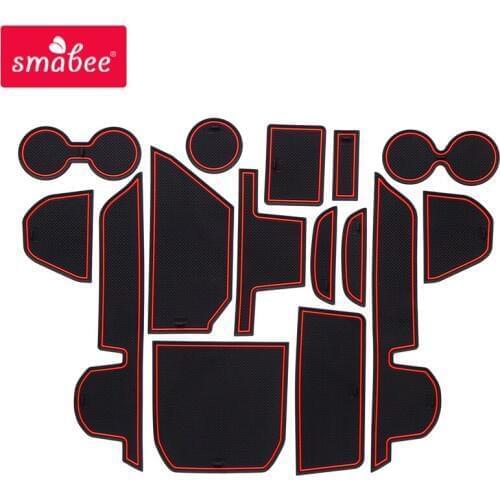 Smabee car Gate slot mats For Mazda 8 2009 - 2016 MAZDA8 Interior Accessories Door Groove Mat RED WHITE