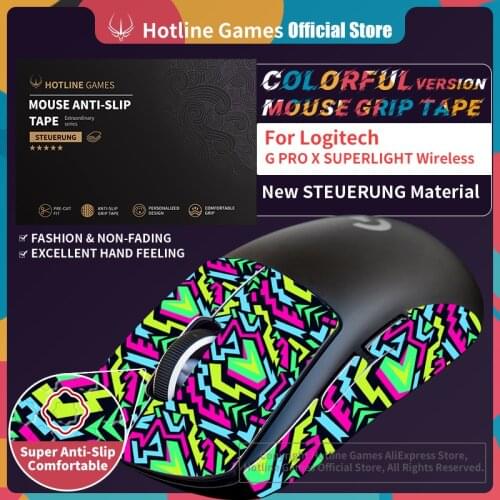 Hotline Games Mouse Grip Tape for Logitech G PRO X Superlight Wireless Gaming Mouse Anti-slip Tape [Color-Aurora]