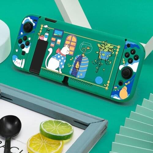 Matte Hard Case Cute Cat Protective Cover Shell for Nintend Switch Console NS Joy-con Crystal Front Back Protector Housing Skin