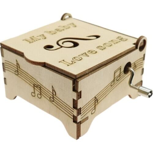 Hand-Cranking Music Box Wood DIY Package Interesting Tabletop Decorations