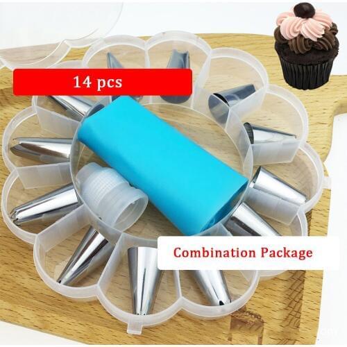 14-piece Boxed Baking DIY Tool Set Dessert Cake Decorating Supplies Decorating Flower Mouth Flower Bag Combination