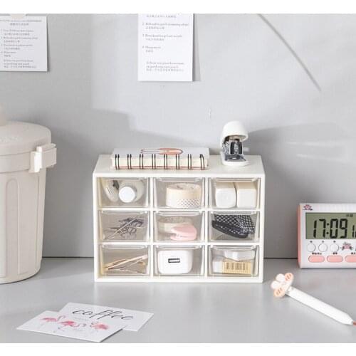 9-Grid Desktop Storage Box Household Accessories Jewelry Storage Case Desktop Organizer Earring Necklace Cosmetic Drawer Storage