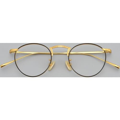 6g Titanium Eyeglasses Frame Men Women Gold Glasses Man Optic Prescription Spectacles Vintage Nerd Fashion Eyewear