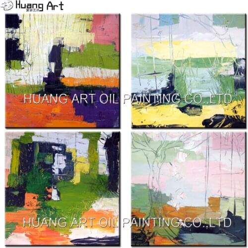 Wholesale Special Design Abstract Art Hand Painted Bright Color Painting on Canvas Modern Landscape Oil Picture For Home Decor