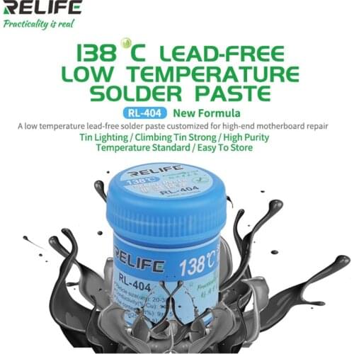 RELIFE RL- 404 138°C Lead-free solder paste customized for iphone motherboard repair Welding Soldering Cream BGA CPU LED Repair