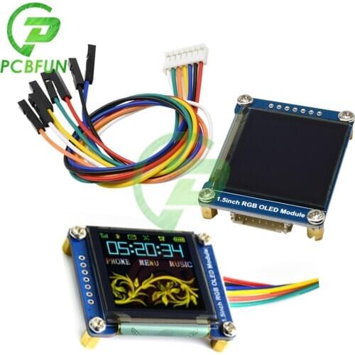 1.5 Inch 65K RGB OLED 4B Display Expansion Board Module 128x128 SSD1351 SPI I2C IIC for Raspberry Pi LCD Screen Board 3.3V-5V