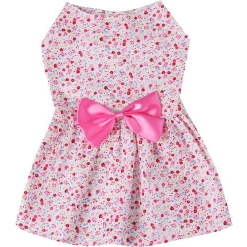 Pet Dress Puppy Cats Skirt Costume Floral Clothes Wedding Birthday Fancy Dress Outfit, Fashion & Cute