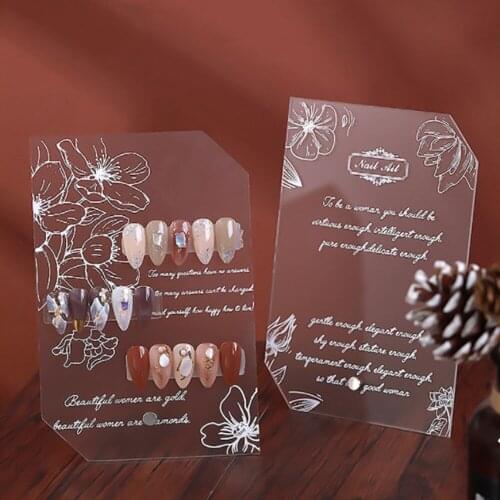 Clear Acrylic False Nail Tip Irregular Display Board Stereo Magnet Adsorption Detachable Color Card Display Board Photo Props
