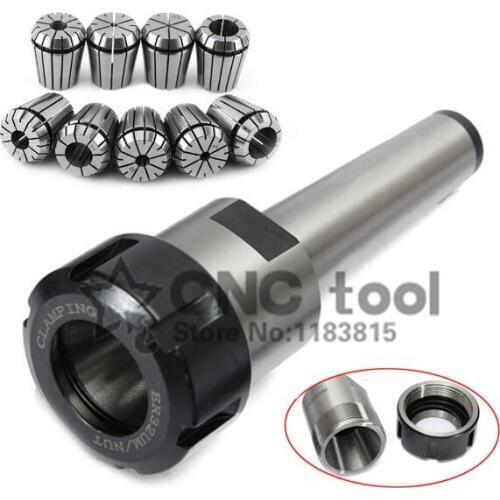 9pcs ER25 Spring Collets + 1PCS MT3 MT2 ER25 Collet Chuck Morse Taper Holder For CNC Milling Lathe Tool