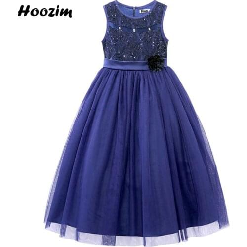 Luxury Applique Sequin Tulle Pageant And Red Carpet Dress Girls 3 To 11 Year Princess Evening And Wedding Party Dresses Children