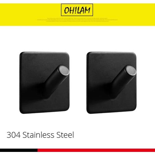 3M Self-Adhesive Hooks Kitchen Rack Bathrooms Robe Black Hooks Towel Stands Sticky Wall Hook Toilet Waterproof Bath Towel Hooks