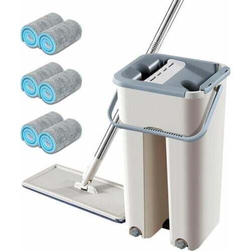 Dreamburgh Magic Flat Mop and Bucket Hand Free Head Self Wringing Automatic Cleaning Lazy Mop Wet or Dry Floor Cleaning Cleaning