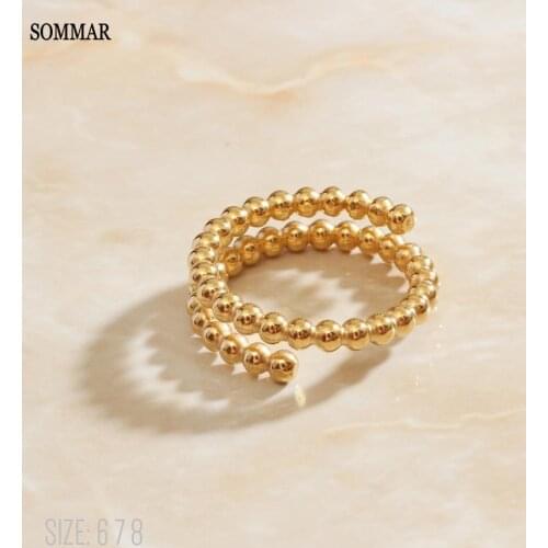 SOMMAR resin charms Gold color size 6 7 8 Maiden Engagement rings Double Bead prices in euros summer jewelry