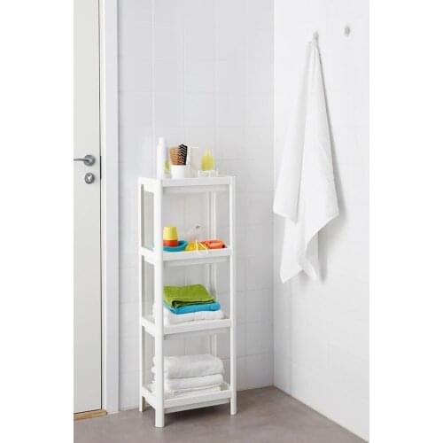 Lilya Home 3 Compartment Bathroom Rack Ünitesi2/3/4 layer gap storage rack kitchen slim tower mount plastic bany