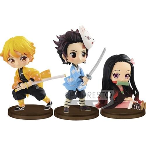 Tronzo Original BANPRESTO Demon Slayer Kimetsu no Yaiba Q posket Kamado Tanjirou Agatsuma Zenitsu Kamado Nezuko PVC Figure Toys