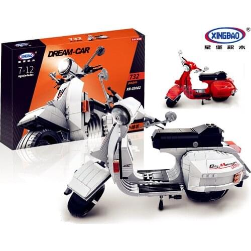 IN STOCK XINGBAO XB03002 732Pcs Genuine Creative Technic Classic Series The Vespa P200 Moto Building Blocks Bricks Toys Model