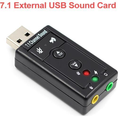 7.1 External USB Sound Card USB to Jack 3.5mm Headphone Audio Adapter Free Drive Micphone Sound Card USB Audio Adapter