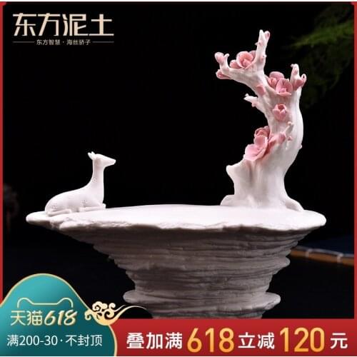Oriental clay ceramic sika deer plutus furnishing articles on Chinese zen festival decoration gifts/xi mei tip