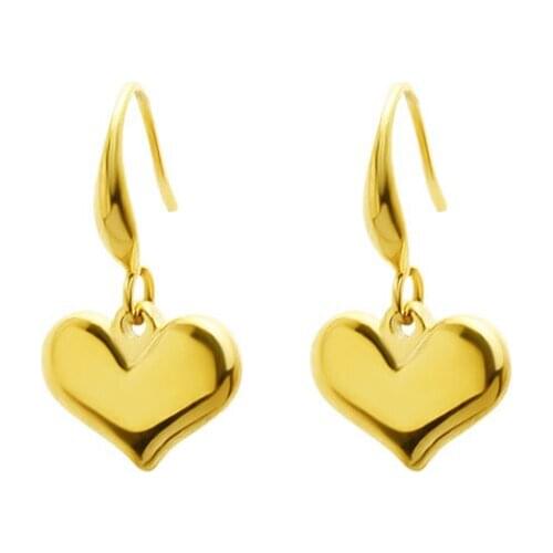 High Quality Fashion Cute Heart Hoop Earrings 316L Stainless Steel Women Engagement Jewelry Love Gifts