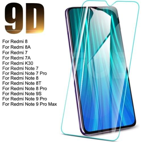 Tempered Glass For Xiaomi Redmi 8 8A 7 7A K30 Screen Protector Redmi Note 9S 8 8T 7 9 Pro Max Safety Protective Glass Film