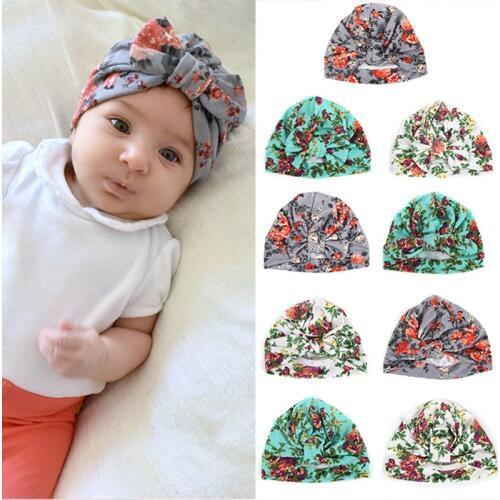 1pcs Chosen Girls Soft Turban Bowknot/Rabbit Ear/Knot Cap Beanie Hat Floral India Hat Bohemian Hat Winter Childrens Caps