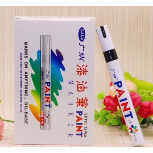 12 colors Waterproof Car Tyre Tire Tread CD Metal Permanent Paint Marker Graffiti Oily Marker Macador Caneta Stationery