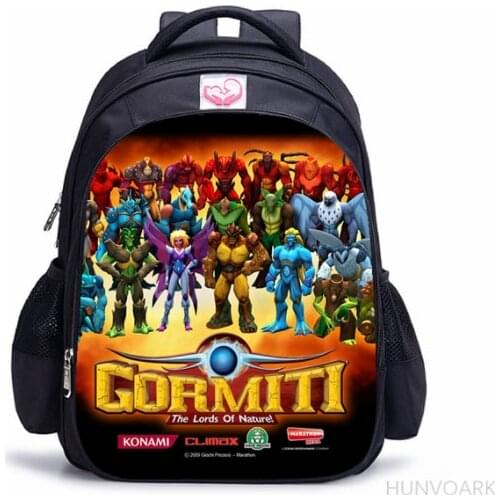 16 inch Game Gormiti Backpack Kids Boys Girls School Shoulder Bags Student Daily Travel Knapsack College Mochila