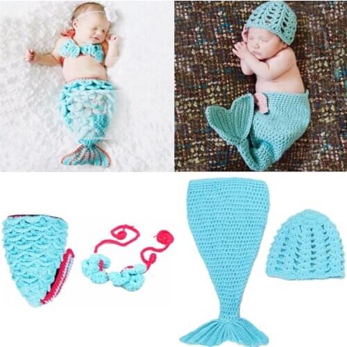 2Pcs/Set 0-6 Month Knitted Handmade Photography Props Baby Animal Cosplay Photo Costume Suit