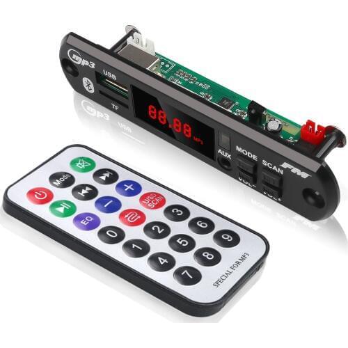 KEBIDU 5V 12V Automobile Car Bluetooth MP3 WMA USB/SD/FM/AUX Decoder Board Plate Audio Module Color screen Car MP3 Speaker