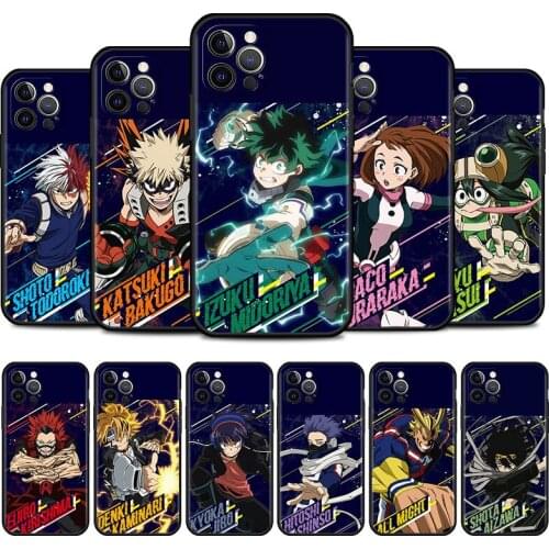 Hot Animal My Hero Academia Cell Phone Case For IPhone 11 7 8 Plus XR 12 Pro Max X 6 XS 12 Mini 5 SE Cover Black Soft Silicone