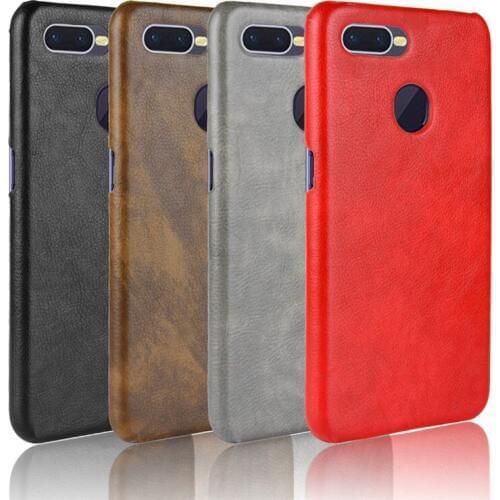 Oppo F9 Case Litchi Leather Grain Surface Silicone TPU+PC Hard Back Cover Phone Case for Oppo Find 9 Hard Cover Protector