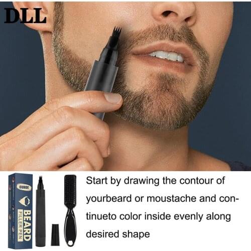 Four-Prong Beard Pen Brush Filler Pencil Enhancer Lasting Repair Moustache Shape Hot Sale