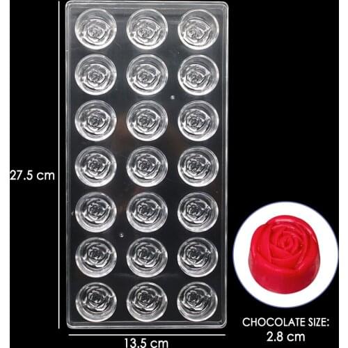 Flower Shape Chocolate Mould Polycarbonate Chocolate Mold 3D Candy Mold for Valentine Day Gift Rose Chocolate DIY Pastry Tools