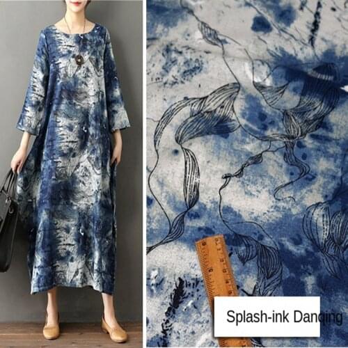 Flower Butterfly Printed Cotton Linen Fabric By The Meter Per for Clothing Dress Curtain Sofa Cover Sewing Floral Vintage Cloth