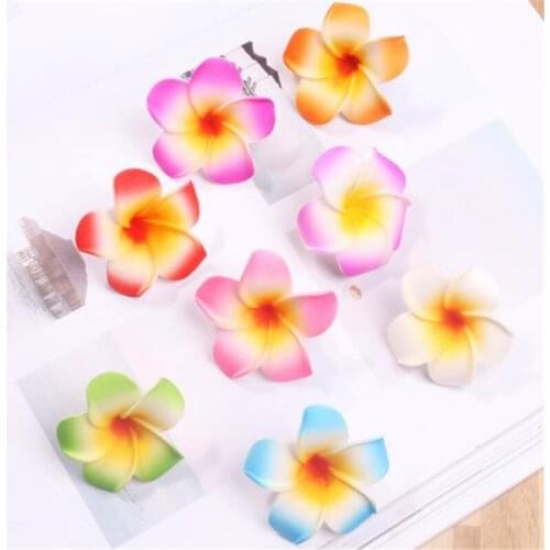 100P Fake Foam Plumeria Flower Head Artificial PE Frangipani for Wedding Bride Wrist Headdress Flowers Home Decoration
