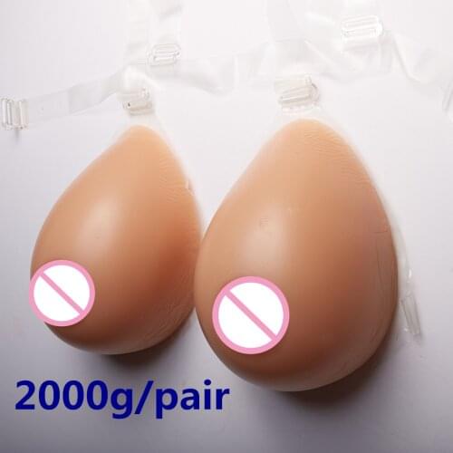 Artificial Breast 2000g/pair Conjoined Breast Brown Boobs Crossdresser Drag Queen Real Breast Forms