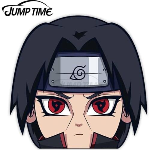 JumpTime 13 x 11.5cm Ninja Fighter #3 Peek Peeking Peekers Window Vinyl Car Truck Bumper Anime Sword Fighter Stickers Car Wrap