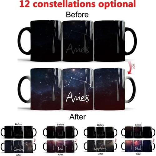 SUNSHINE Heat Changing Constellation Mug Stars Night Sky Color Changing Coffee Cup_GF